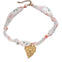 Silk Necklace Light Pink with Heart Charm