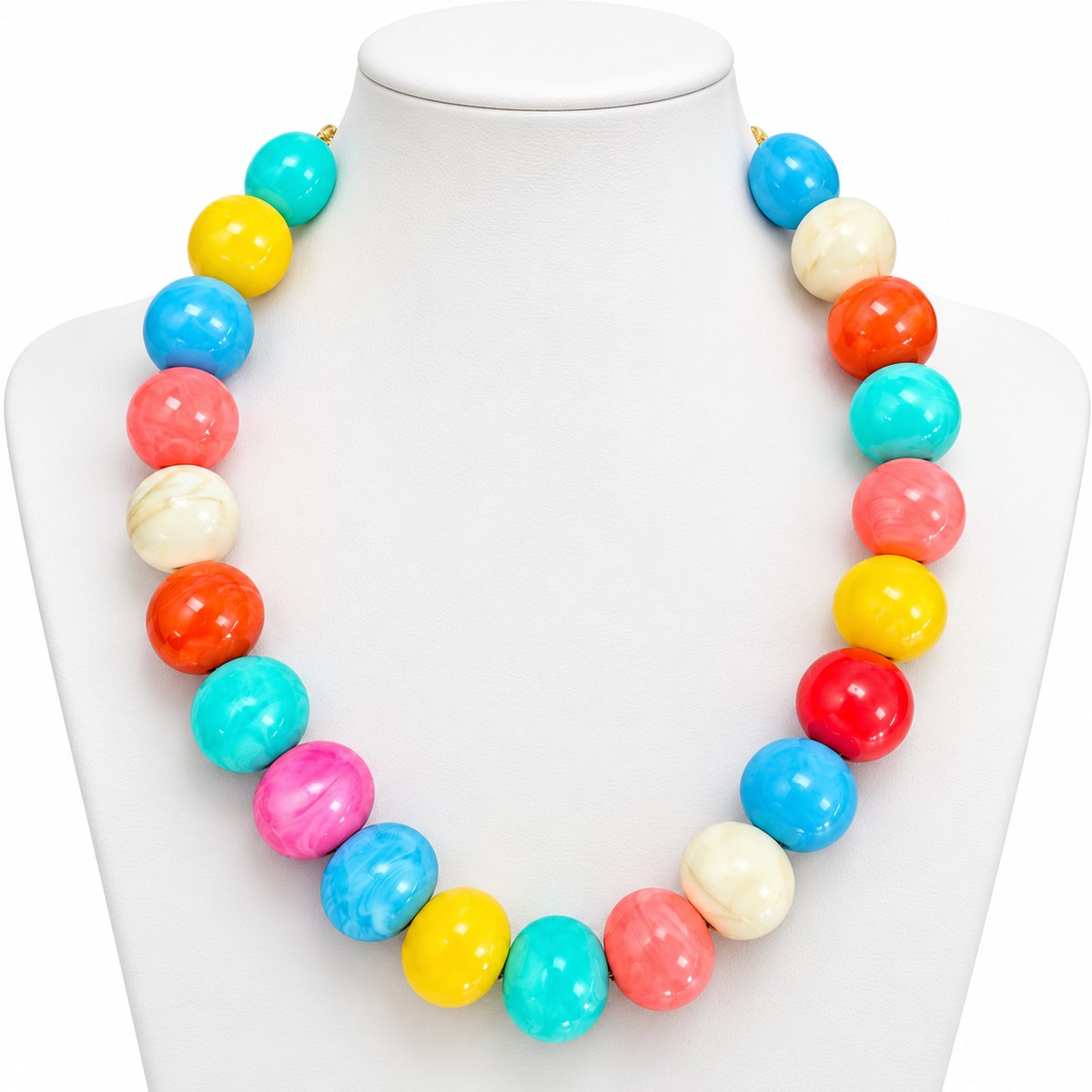 Pop Of Color Ball Necklace Bubble Gum