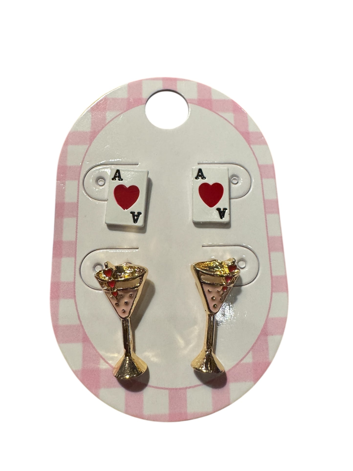 Card and Drink Earring Set