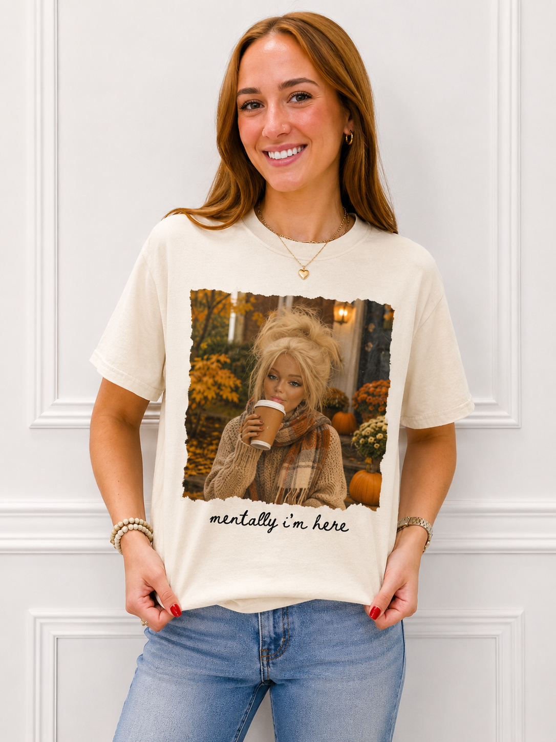Mentally I'm Here Fall Graphic Tee