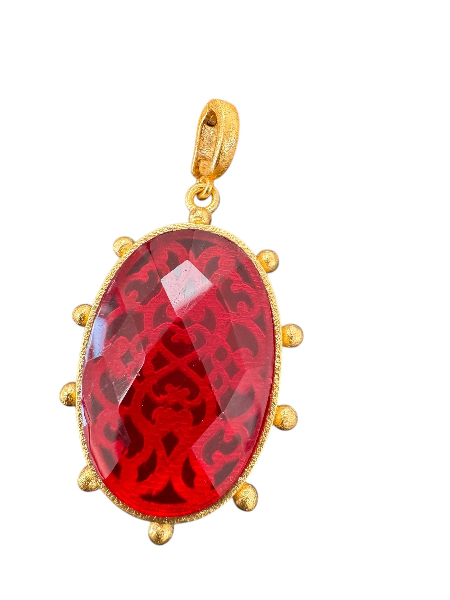 Large Red Oval Detachable Charm