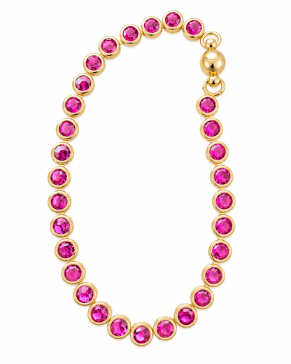 Alicia Hot Pink Bezel  Wristlet