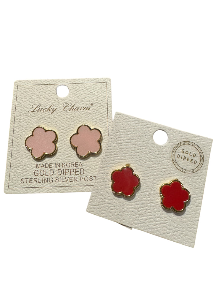 Flower Enamel Post Earring