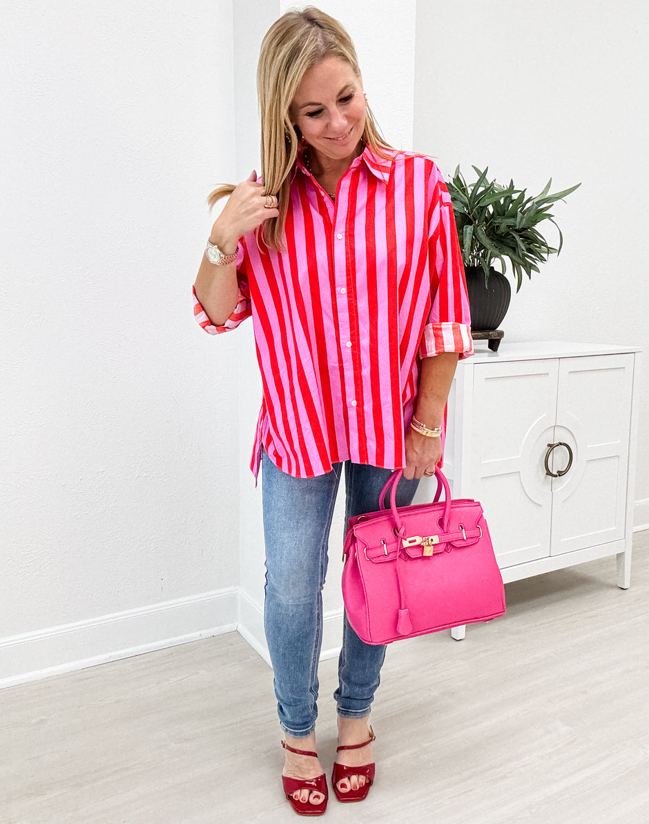 Cotton Classic Stripe Button Down Shirt