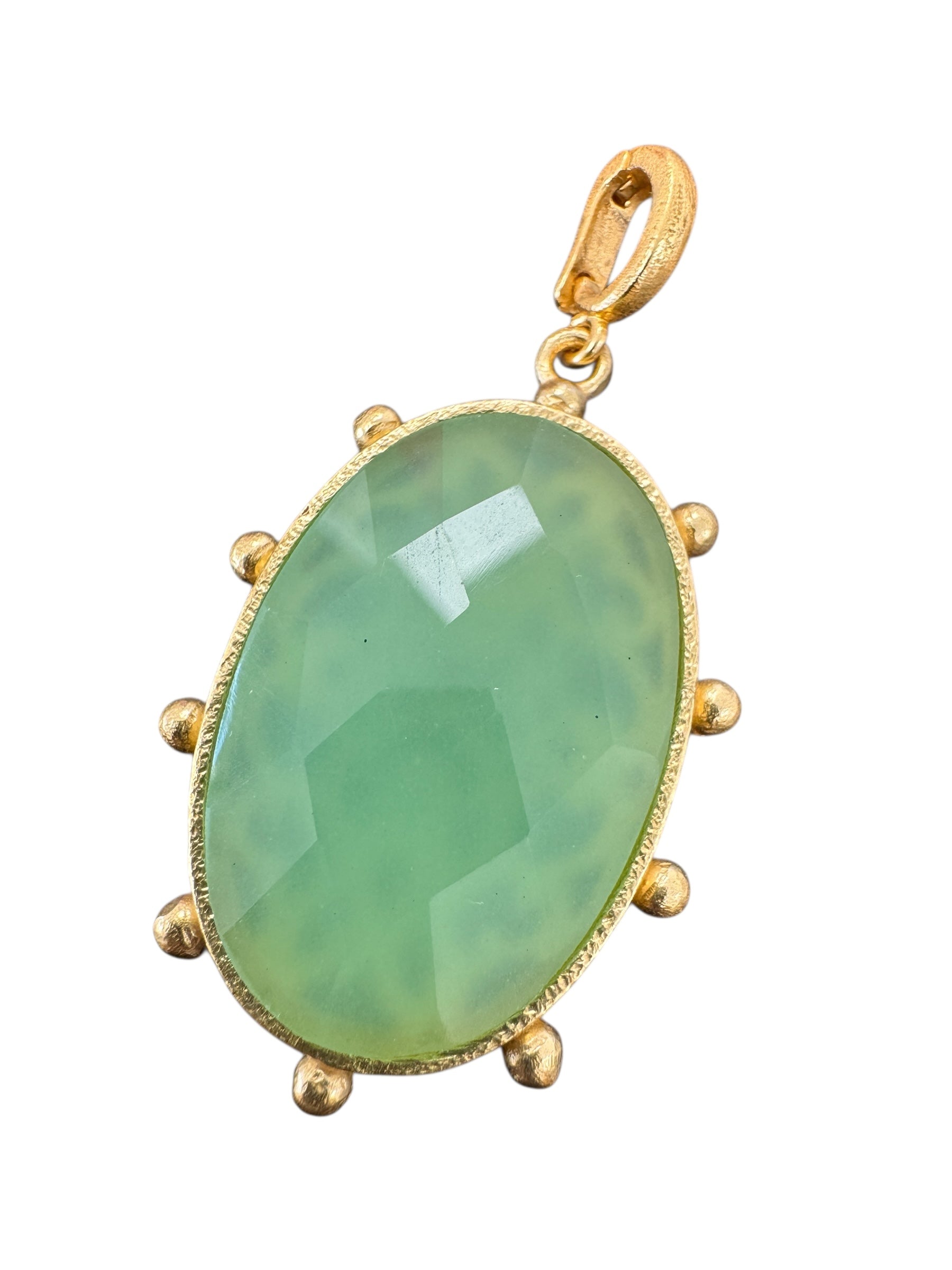 Large Green Oval Detachable Charm