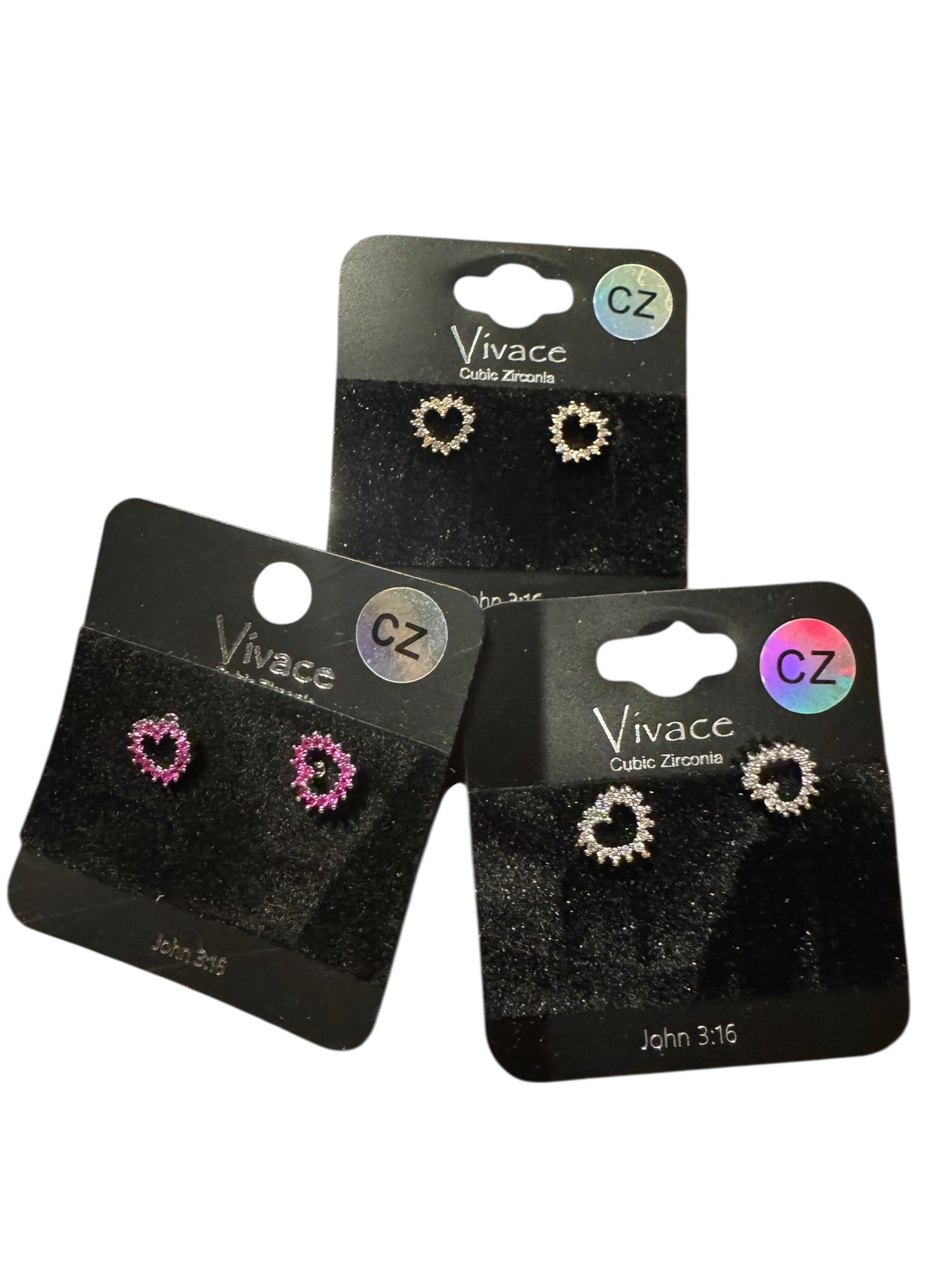 Mini CZ Heart Post Earring