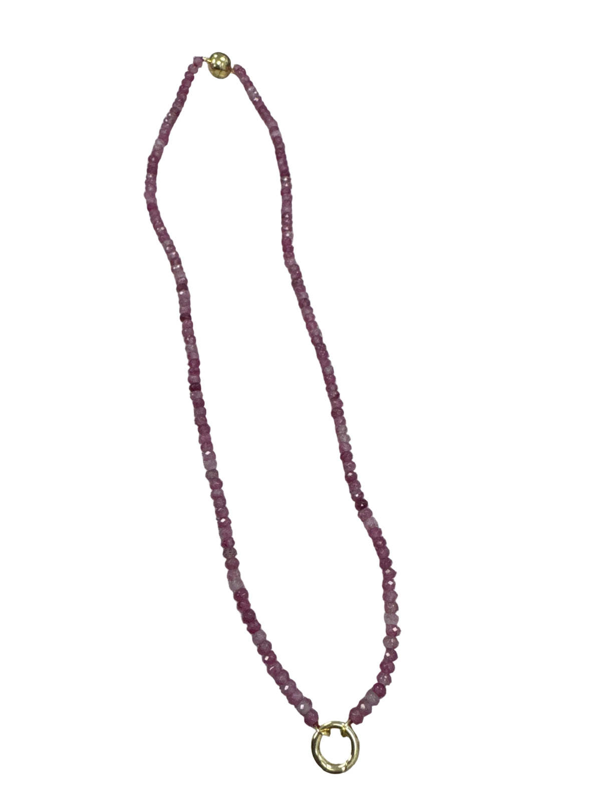 Natural Beaded Stone Necklace 14" &18" - Pinks