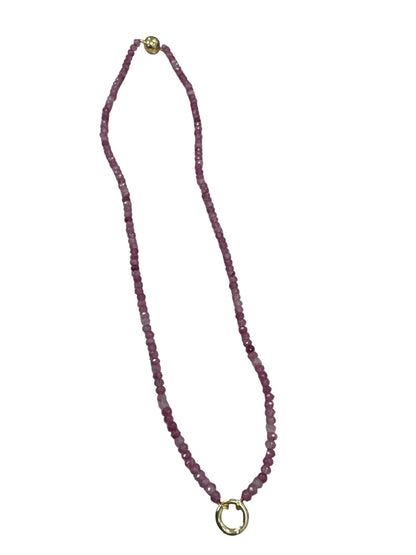 Natural Beaded Stone Necklace 14" &18" - Pinks