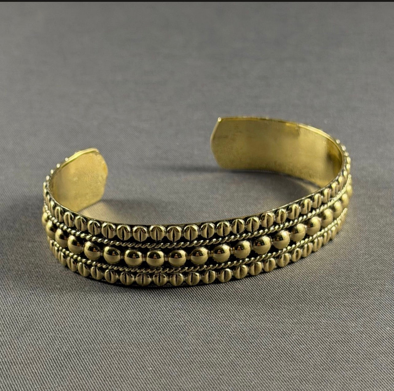Brass XL Triple ball thick cuff