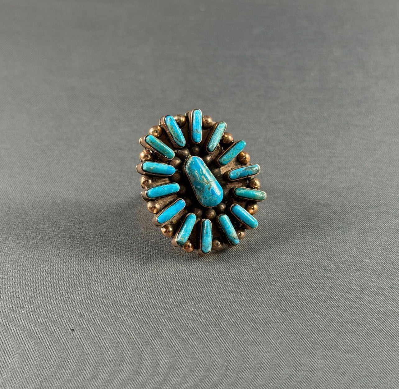 Copper 1.4" Oval Cluster Adjustable Ring
