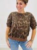 Short Sleeve Round Neck Leopard Top