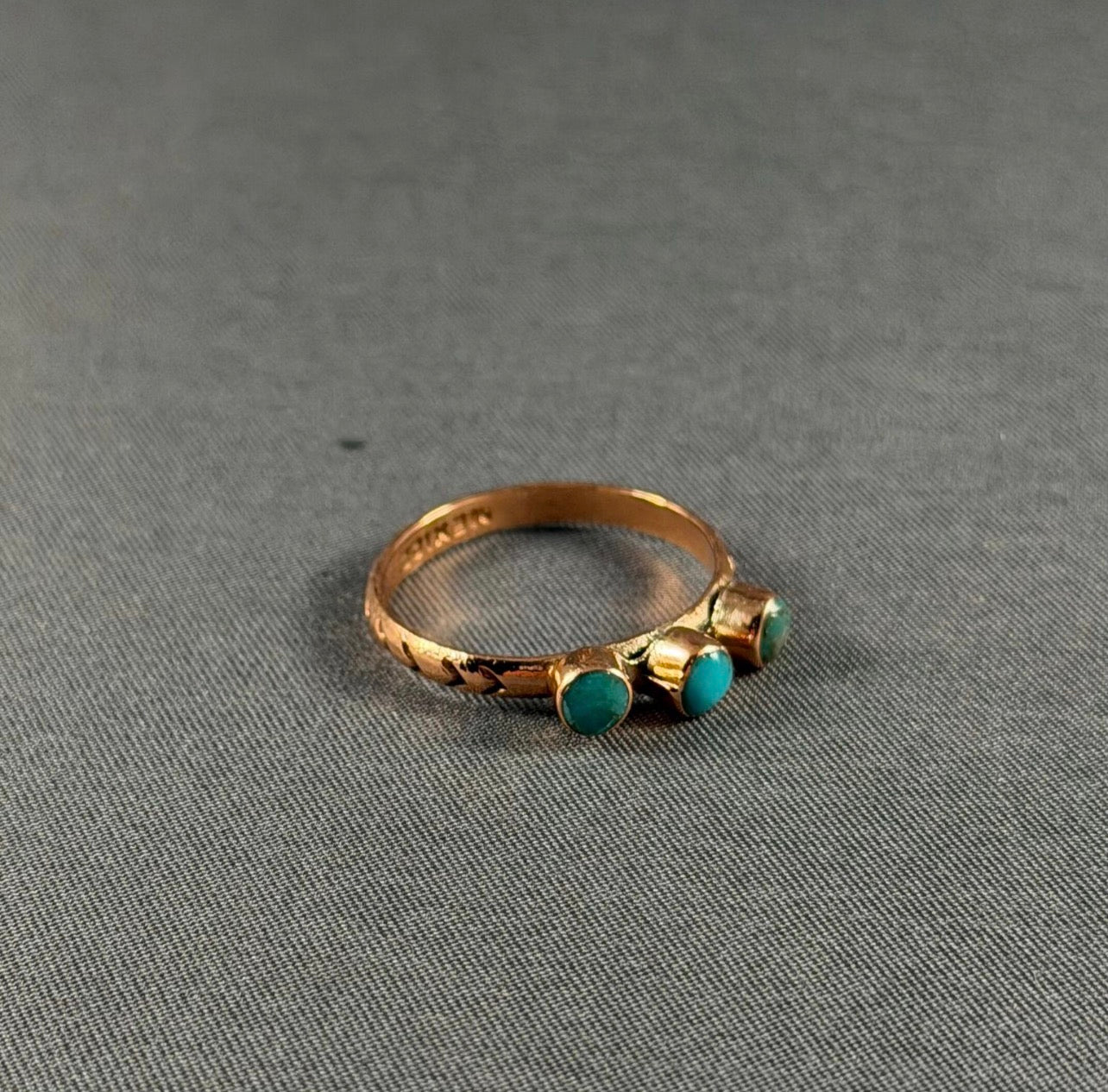 Copper Triple Stone Stacker Ring