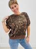 Short Sleeve Round Neck Leopard Top