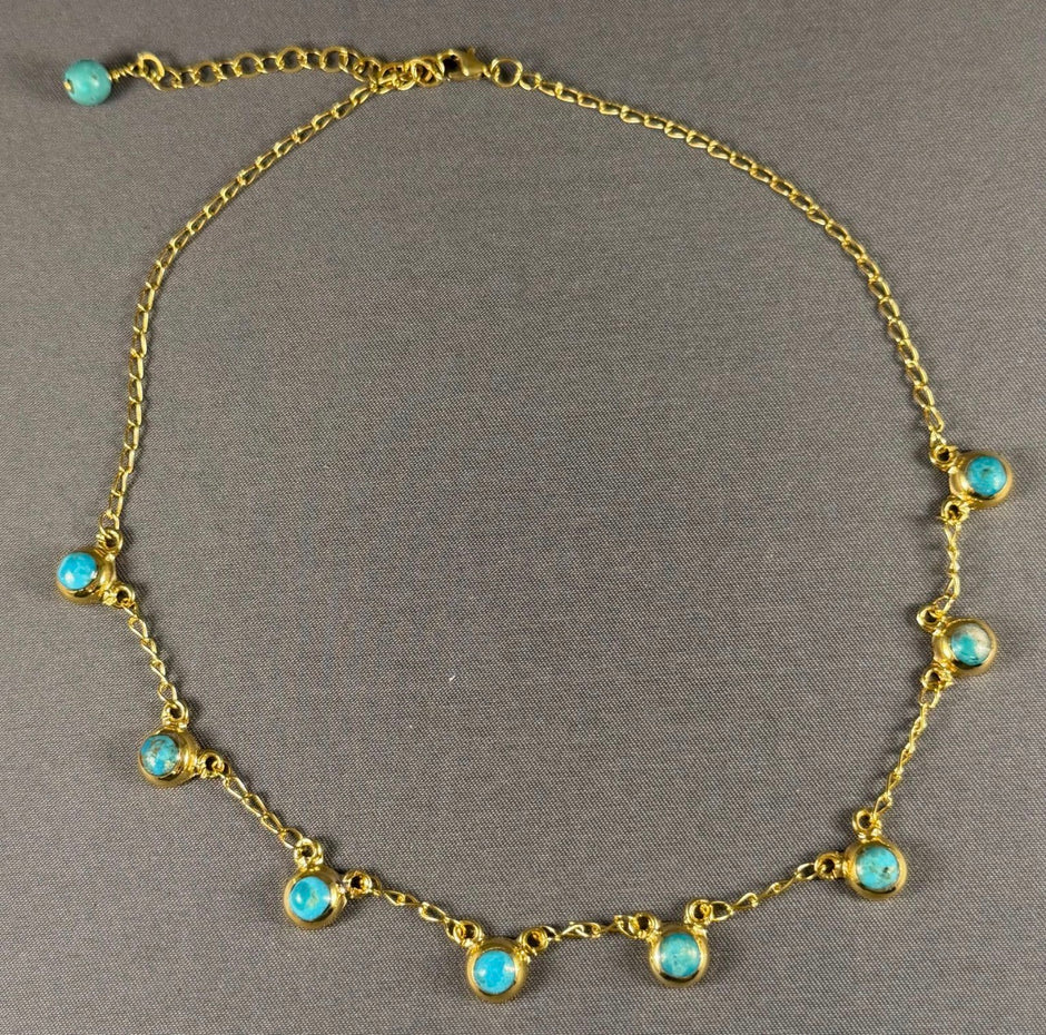 Brass Multi Dot Choker Necklace
