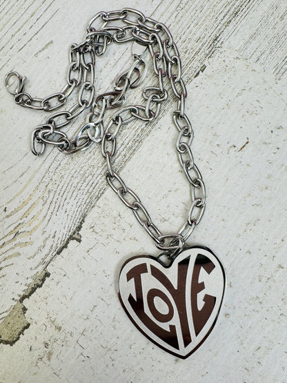 Large LOVE Heart Necklace