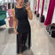 MESH POLKDA DOT SKIRT  LONG DRESS