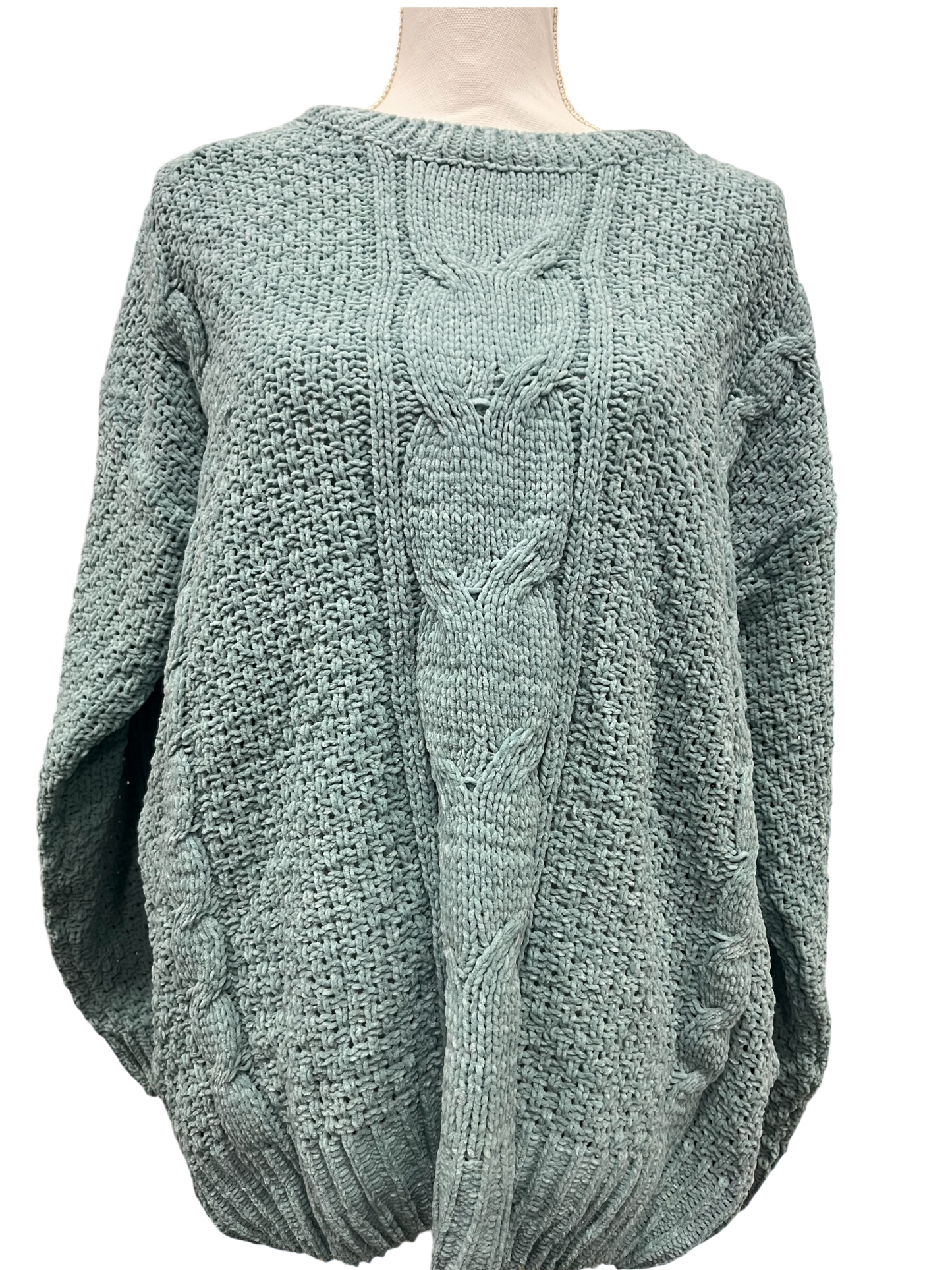 Chenille Cable Knit Pattern Sweater