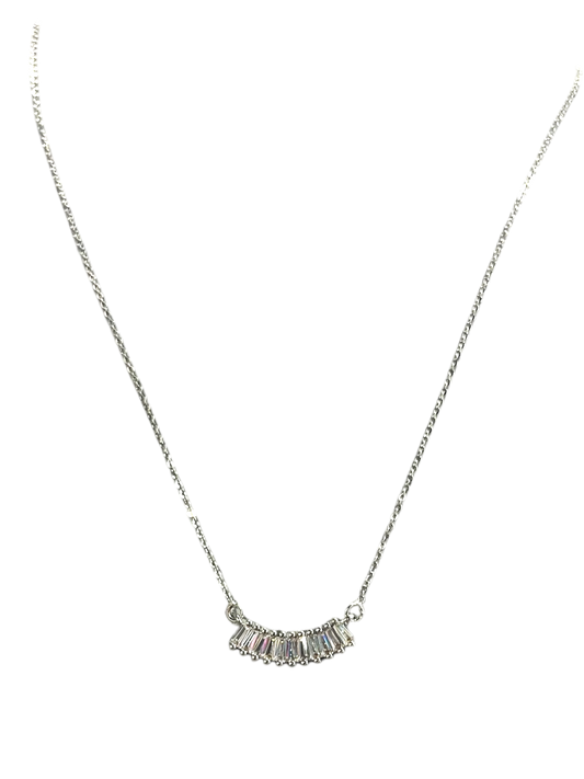 BB Lila Posey Baguette Center Silver Necklace