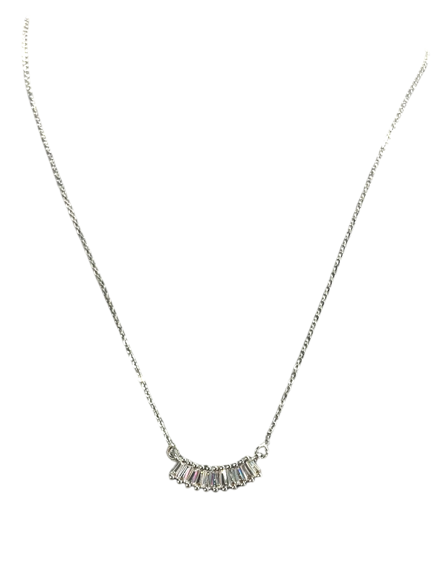 BB Lila Posey Baguette Center Silver Necklace