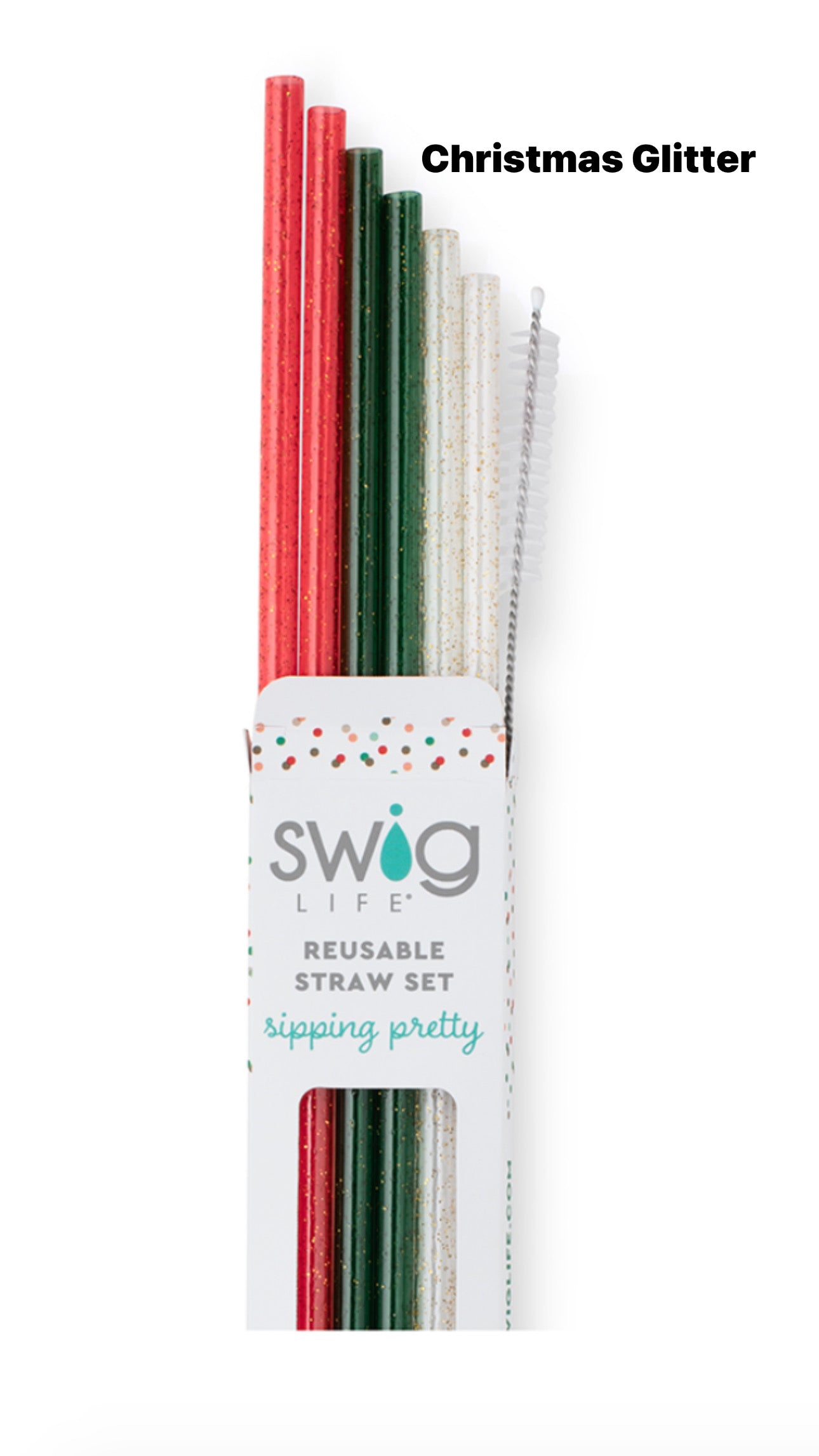 SWIG Christmas Reusable Straw Sets