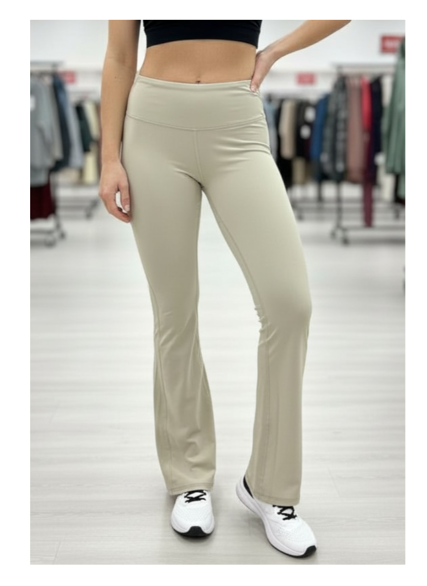 Lycra Blend High-Waisted Flare Leggings