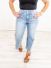 Judy Blue EDEN Hi-Rise Double Waistband Crop Wide Leg Denim Jeans