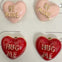 Two Enamel Sweetheart Conversation Stud Earrings