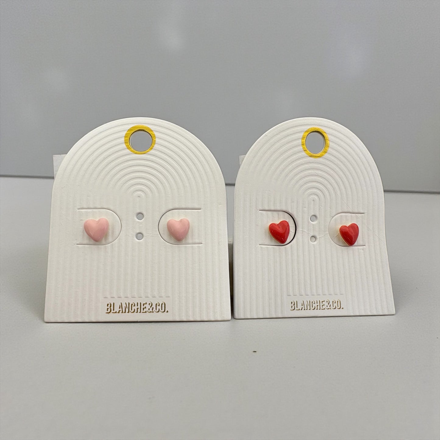 Tiny Enamel Heart Stud Earrings
