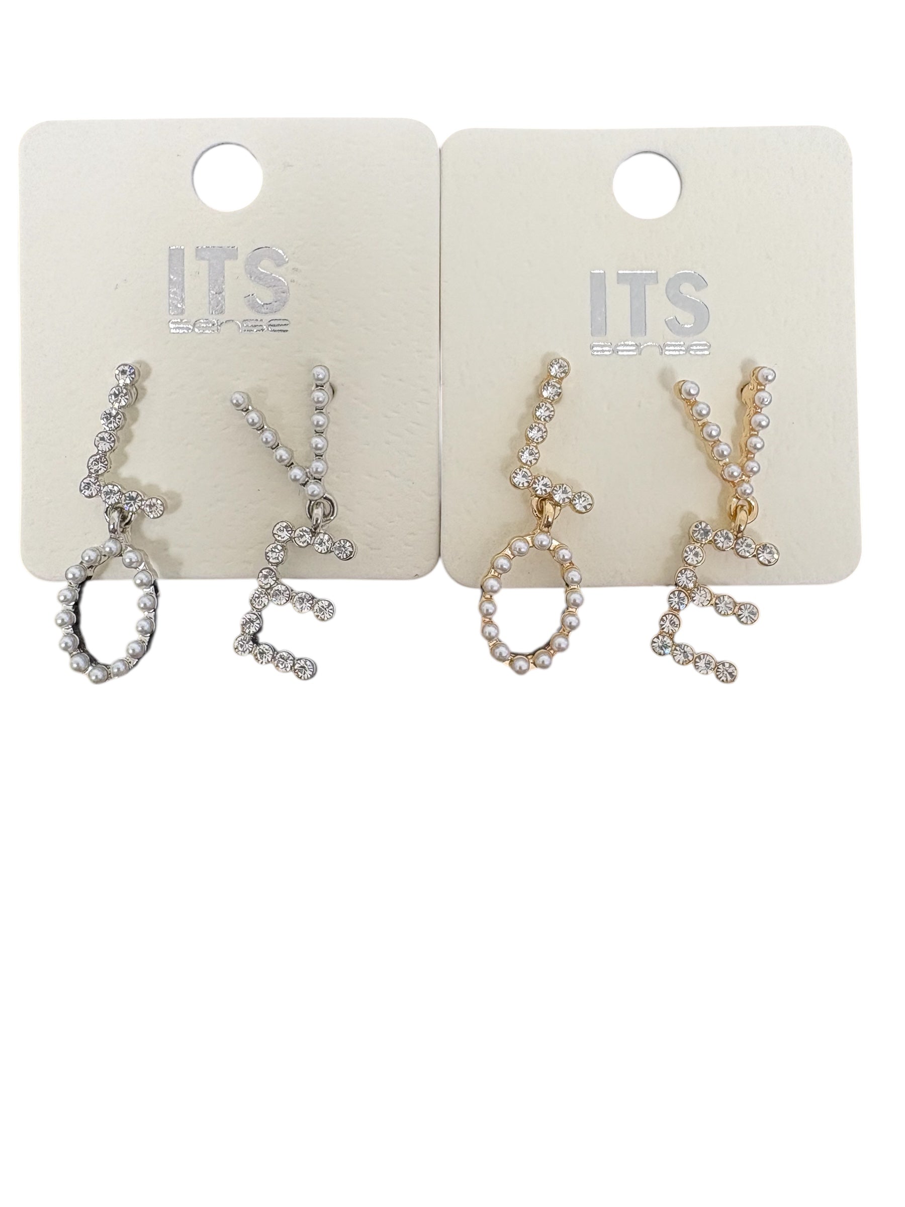 LO-VE Diamond and Pearl Accent Dangle Earrings