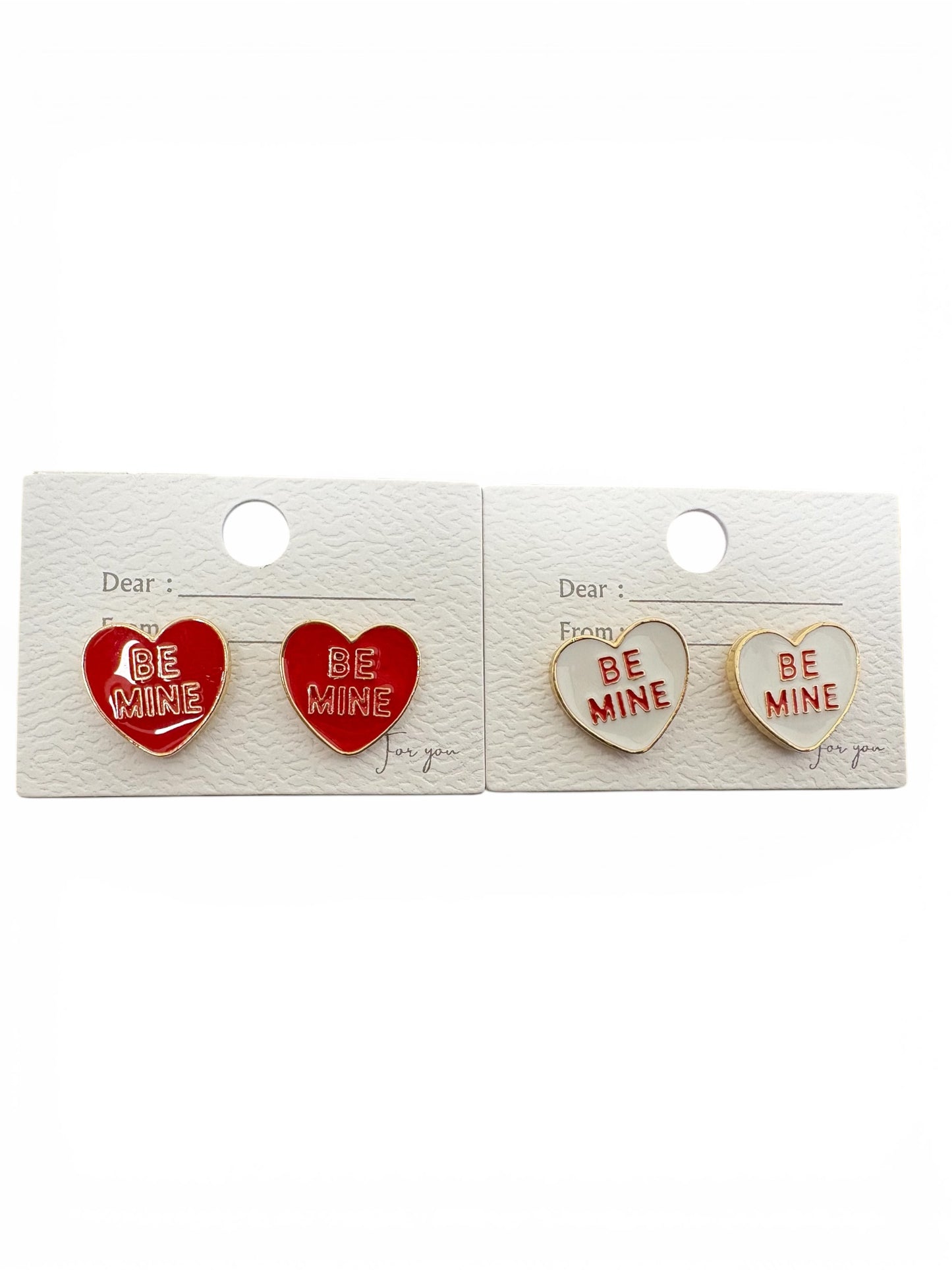 Be Mine Enamel Conversation Heart Post Earrings
