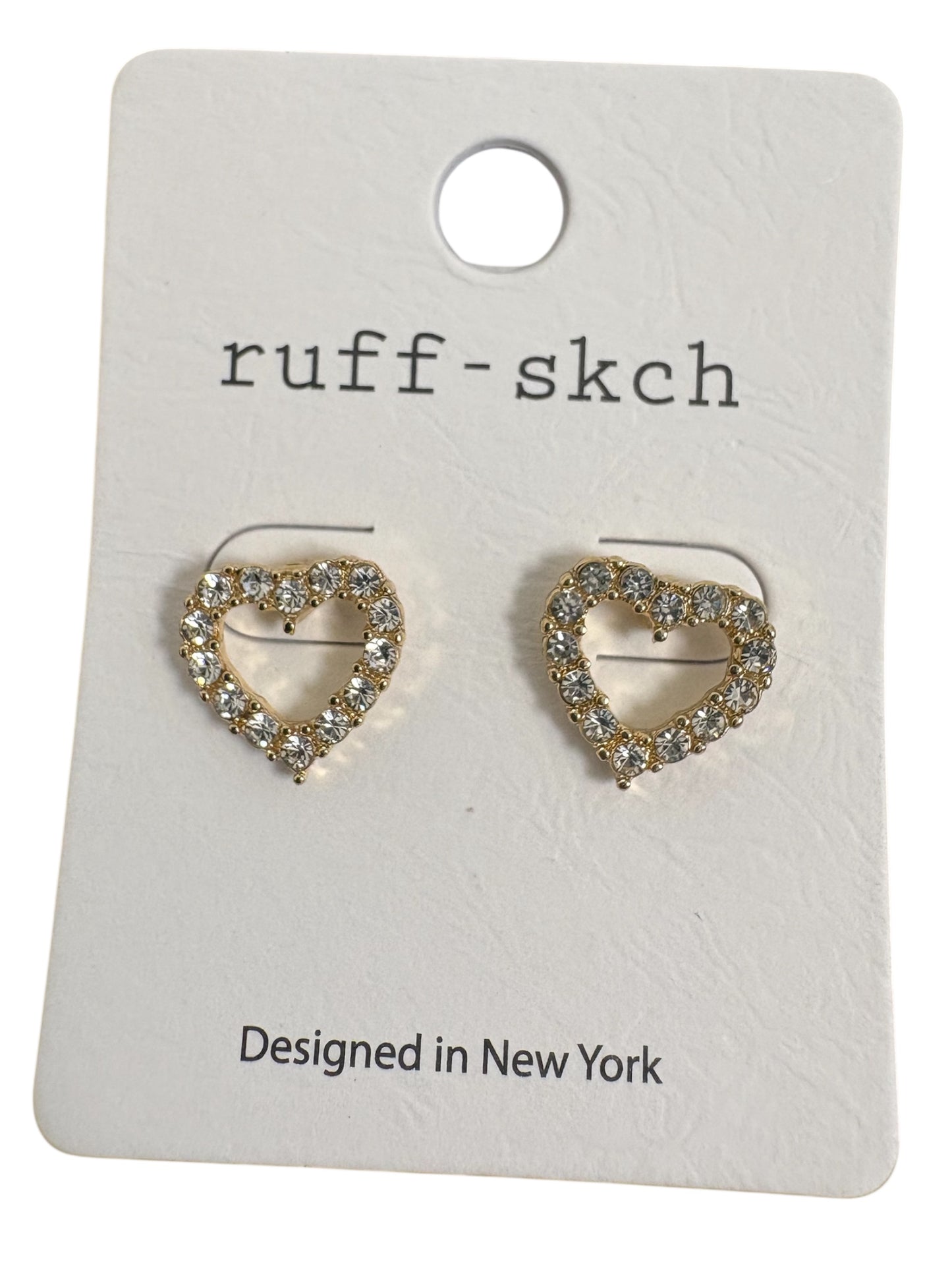 Diamond Heart Post Earrings