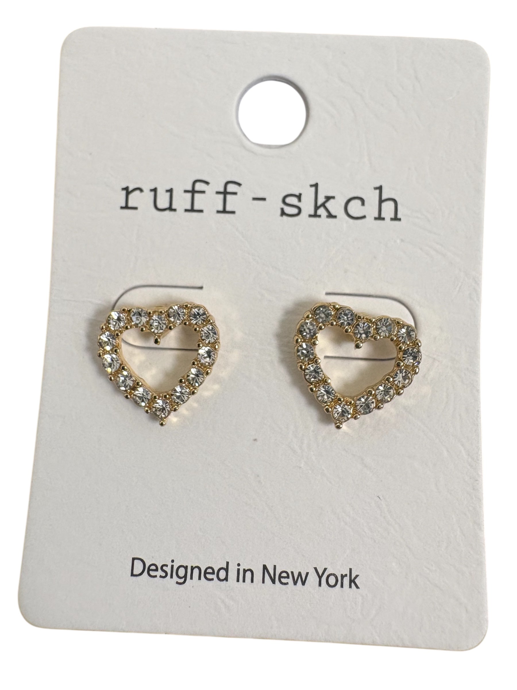 Diamond Heart Post Earrings