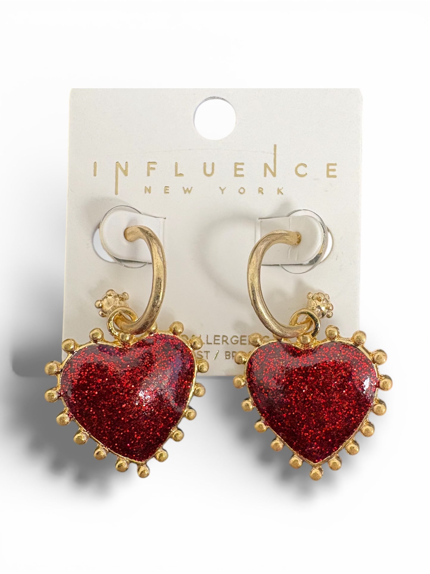 Sparkling Red Enamel Gold Dangle Earrings