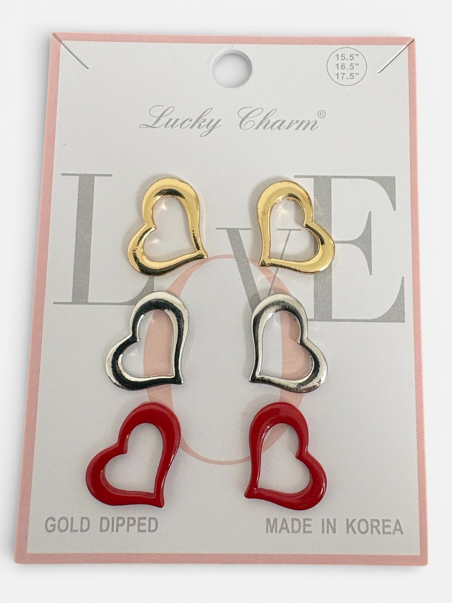 Enamel Heart Cut-Out Post Earrings