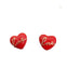 Enamel Red Heart LOVE Post Earrings