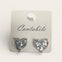 Clear Stone Heart Stud Earrings
