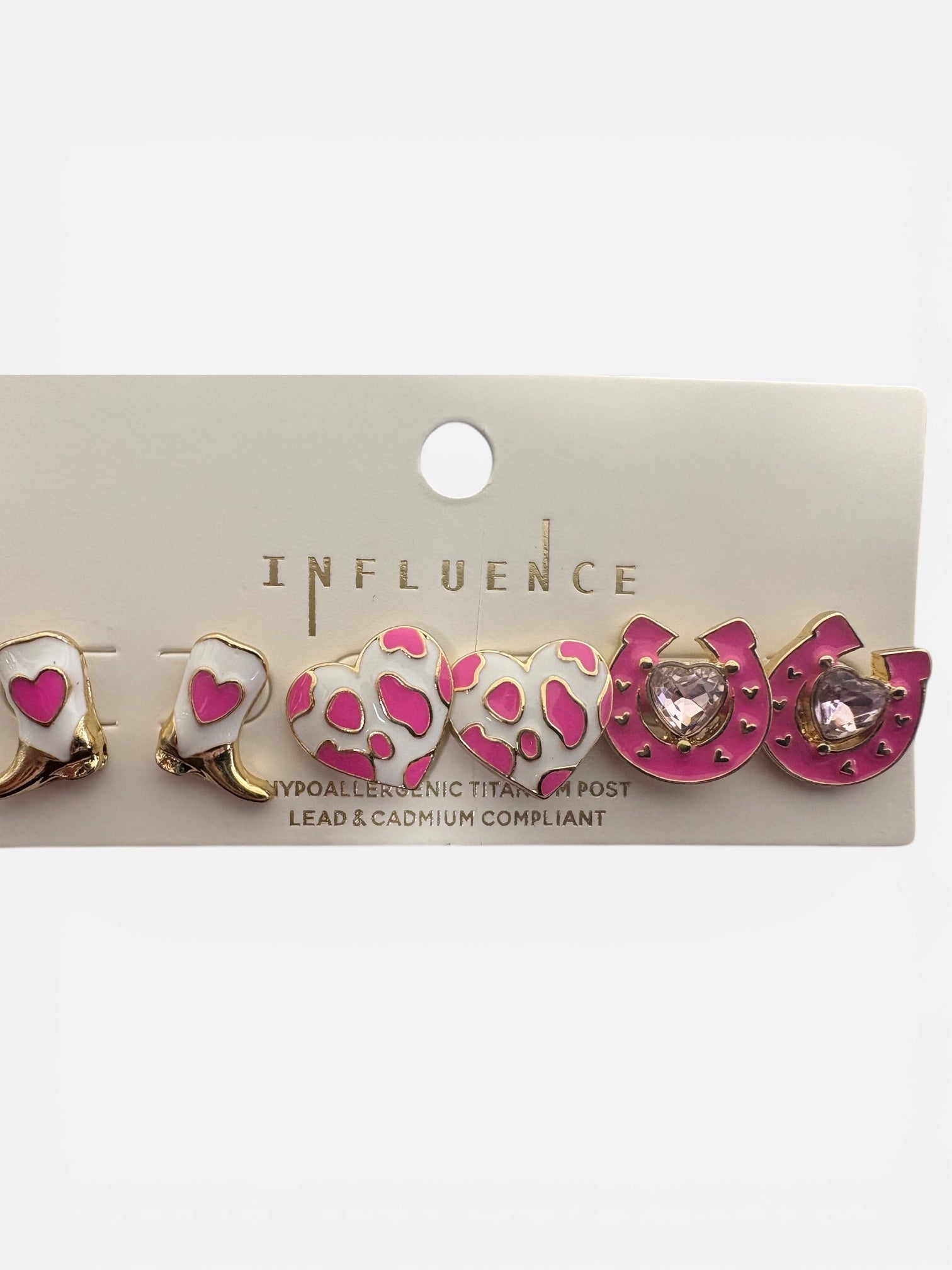 Three Pack Western Hearts Post Earrings