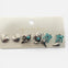 Three Pack Silver and Turquoise Western Love Earrings