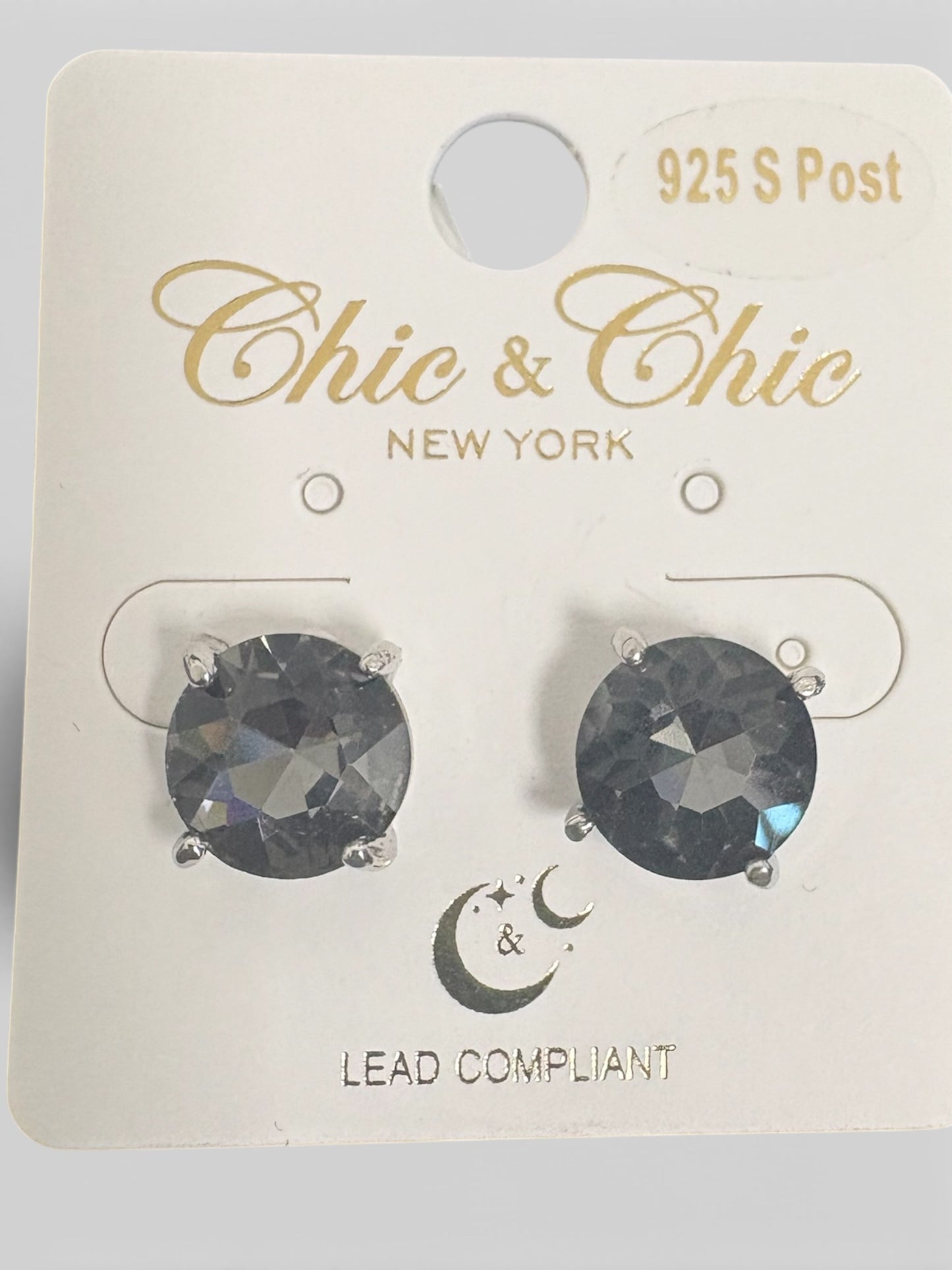 Black Stone Stud Earrings