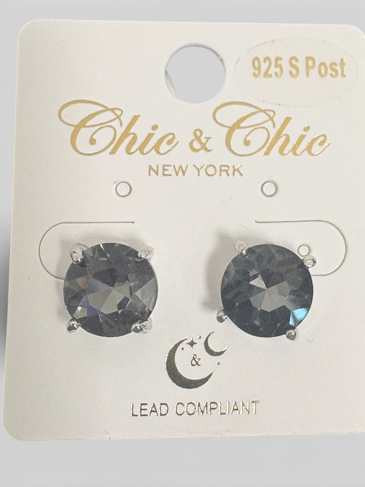 Black Stone Stud Earrings