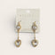 Gold Heart Drop Earrings with Pearl Crystal Accents