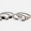 Textured Silver Rope Cuff Bracelet with Cut Stone Accents