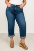 Judy Blue FRANKIE High Waist Tummy Control Cuff Capri Jeans