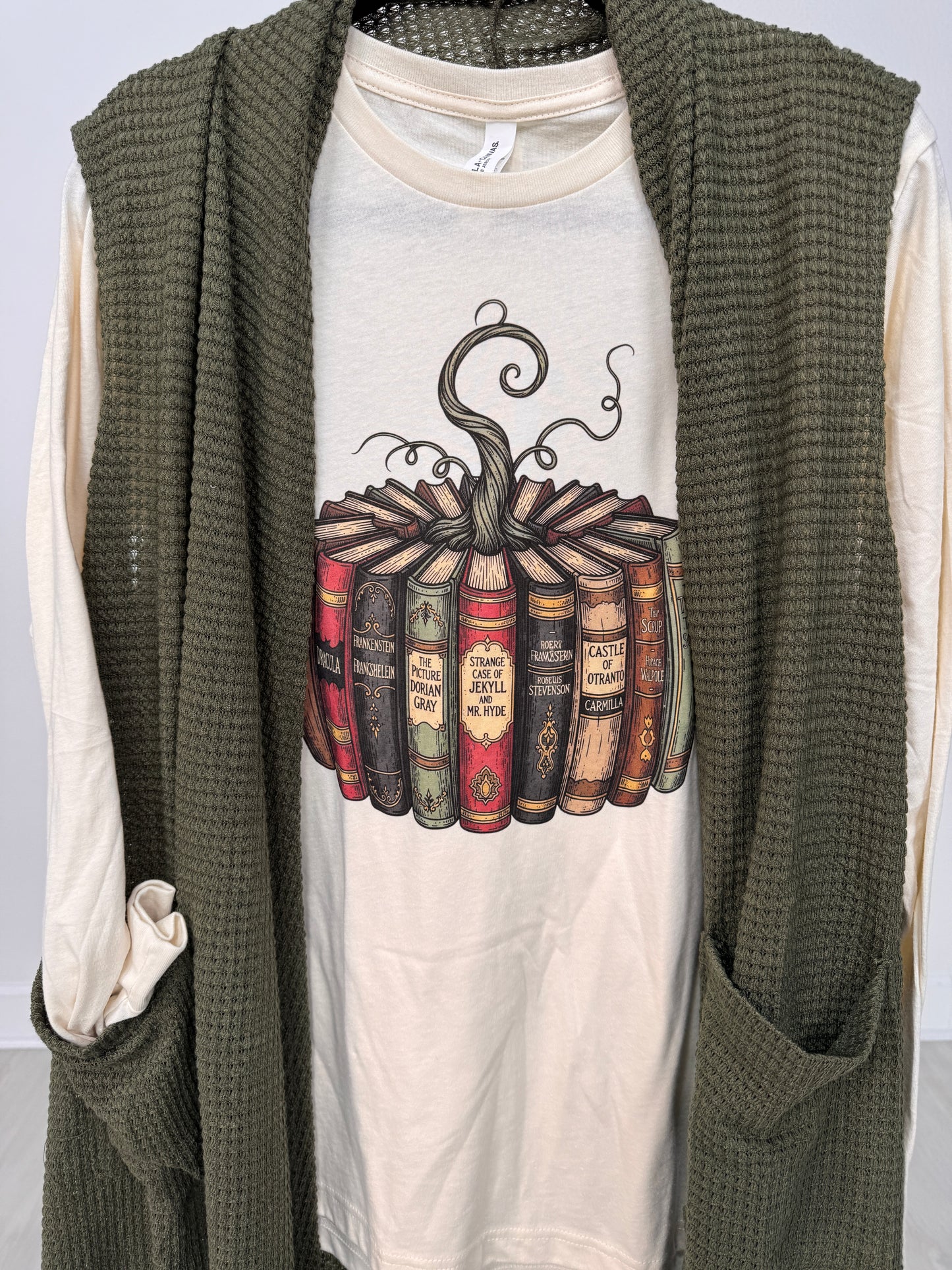 Open Front Crochet Midi Vest in DARK OLIVE