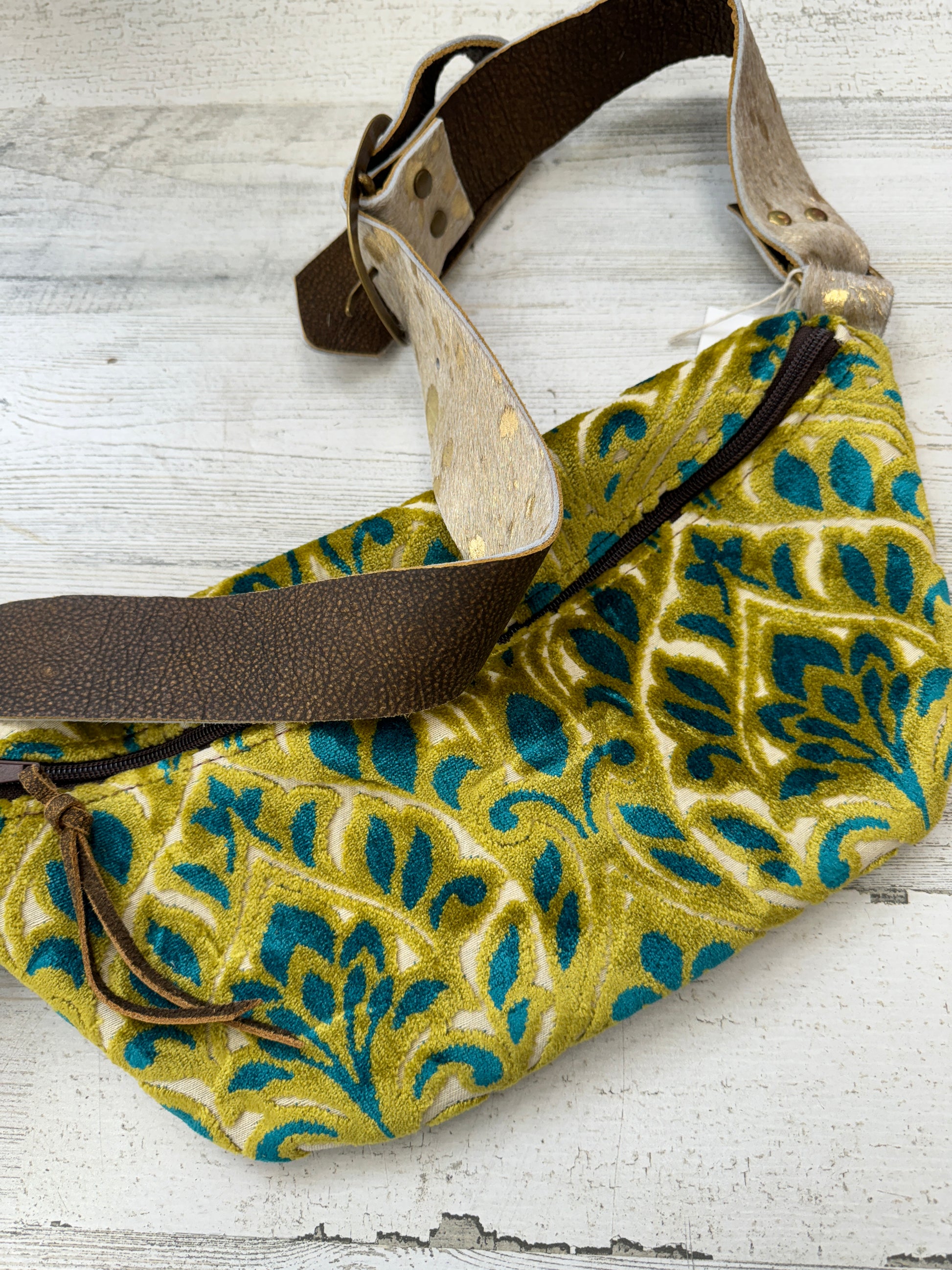 Leather BumBag Tapestry - Adjustable Strap