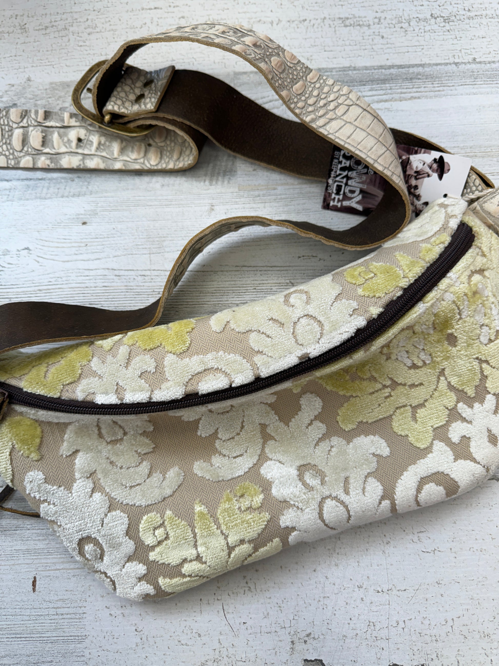 Leather BumBag Tapestry - Adjustable Strap