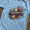 Embroidery Look "America" Flowers Graphic Tee