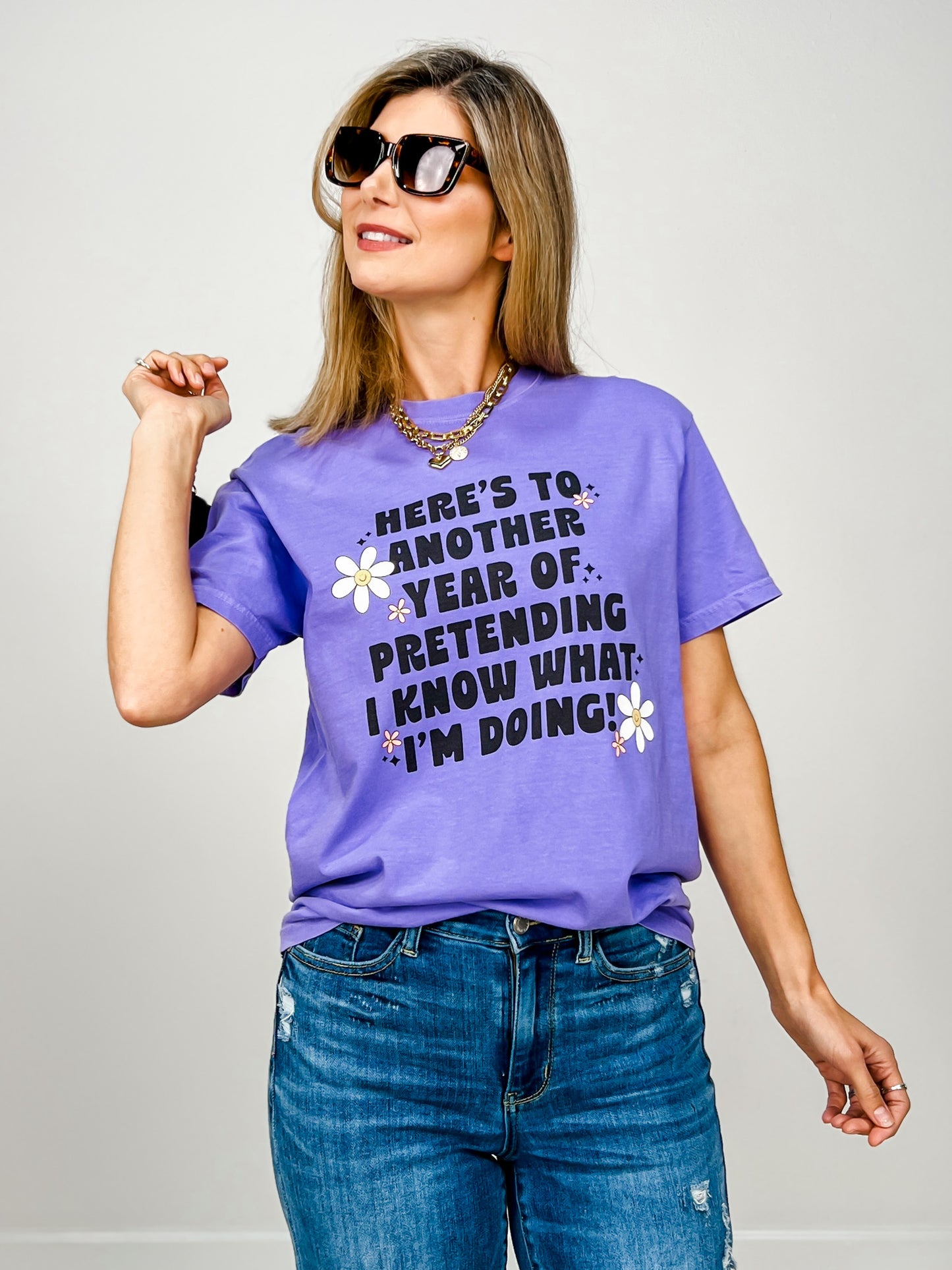 Here's To Another Year Funny Graphic Tee