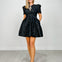 Jacquard Puff Sleeve Mini Dress