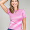 Classic Striped Crewneck Short Sleeve Sweater